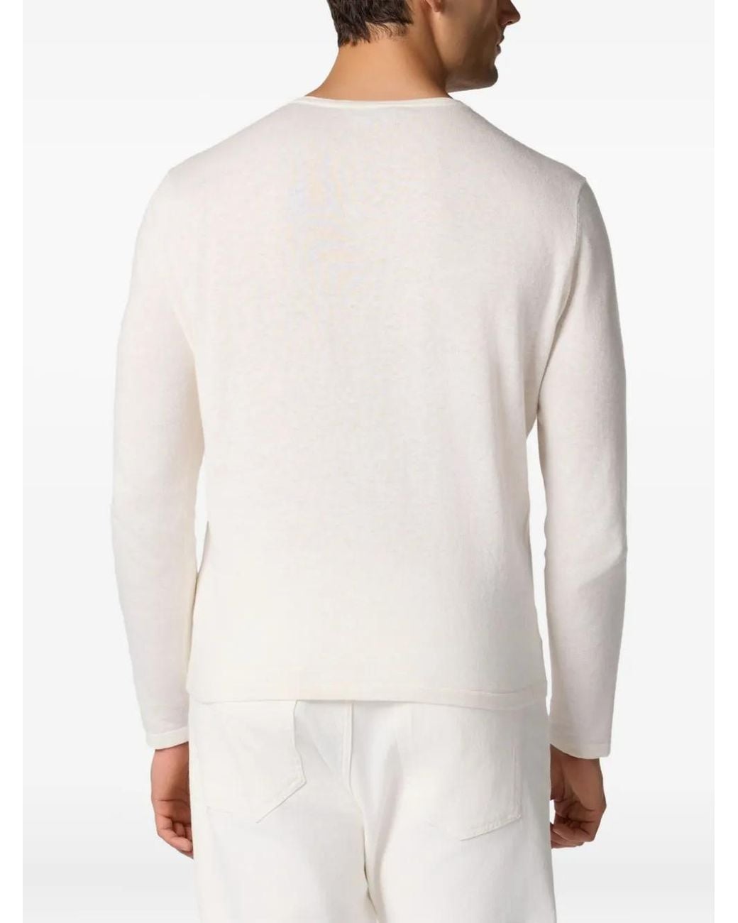 Brooks Brothers White Cotton-Linen Jumper for men