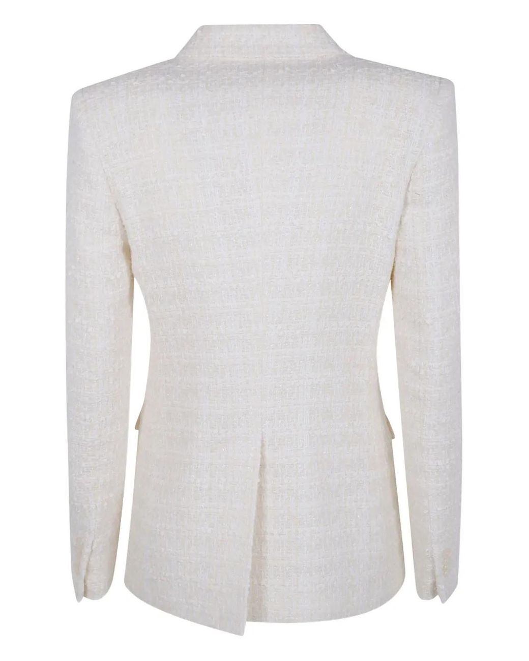 Tagliatore White Tweed Double-Breasted Jacket