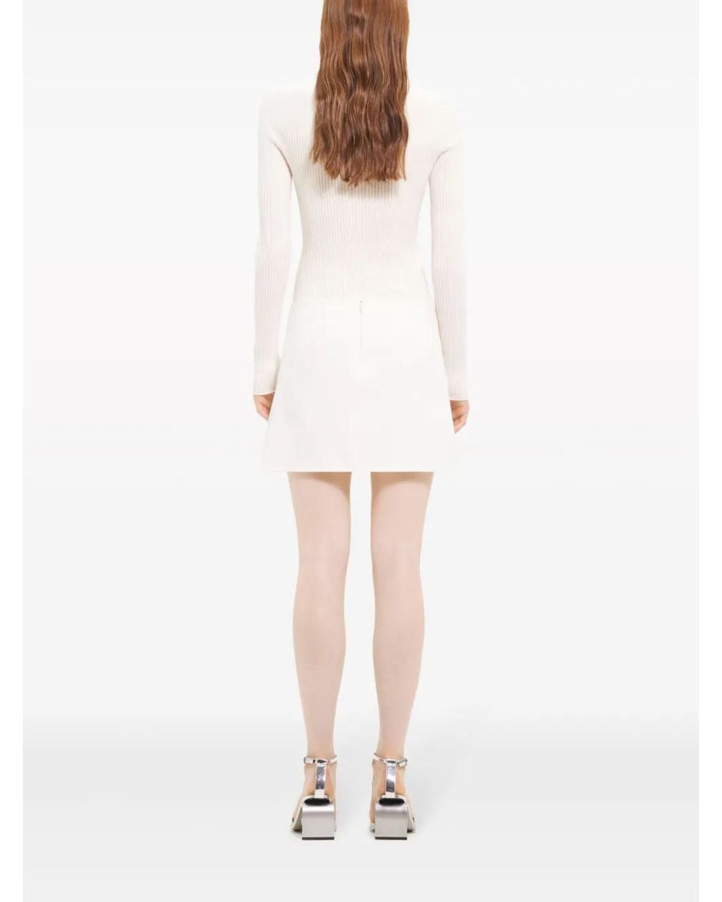 Courreges White Solar Ribbed Sweater