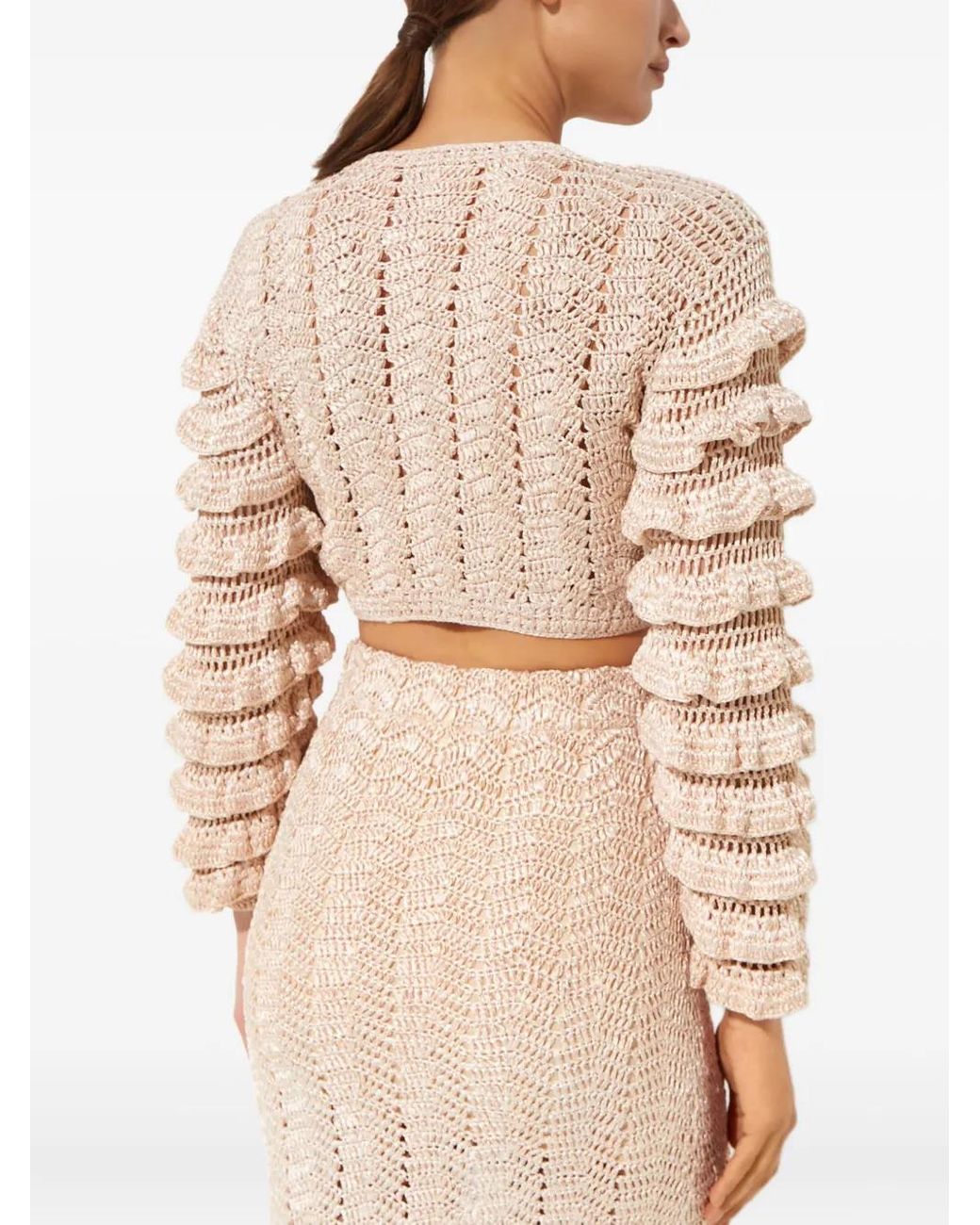 LoveShackFancy Junice Vest Met Ruches in het Natural