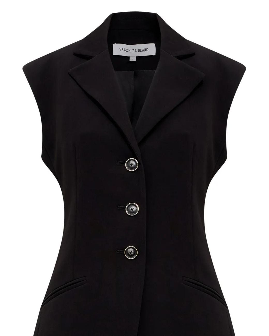 Veronica Beard Black Sorenne Tailored Vest