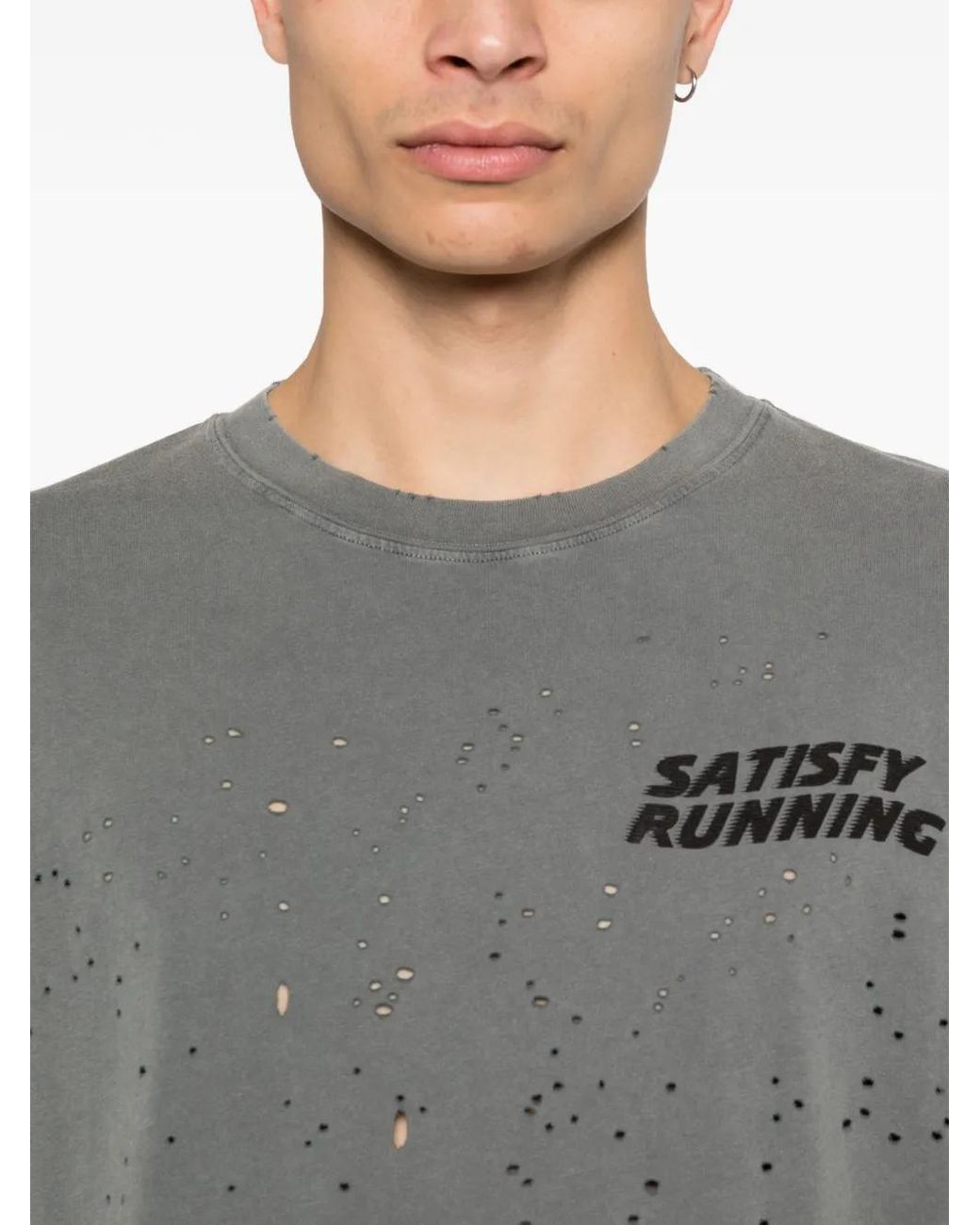 Satisfy Gray Crew-Neck T-Shirt for men