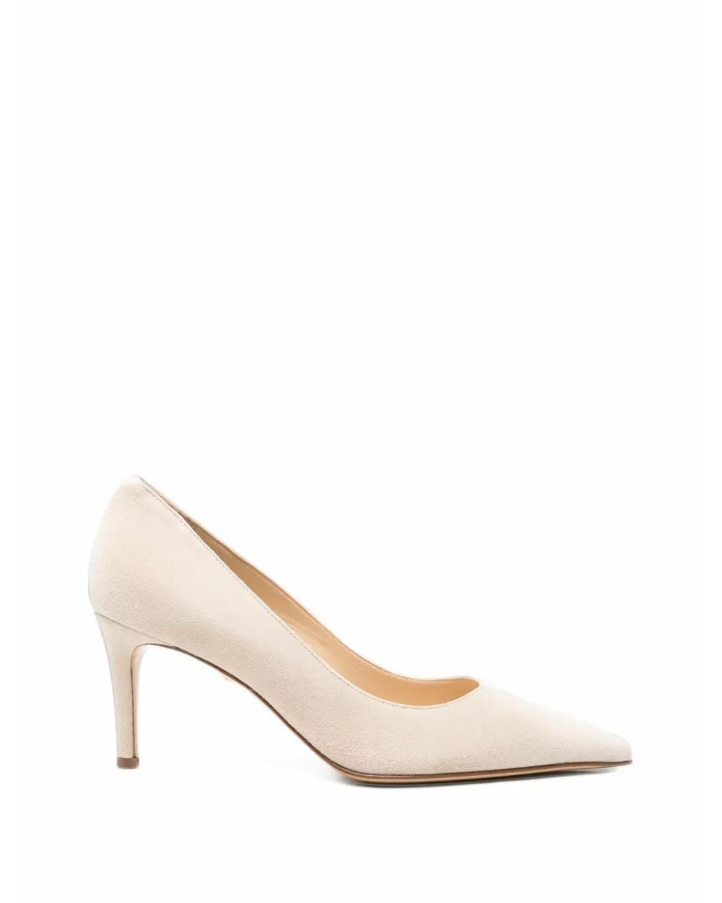 Baldinini White Pointed-Toe Suede Pumps