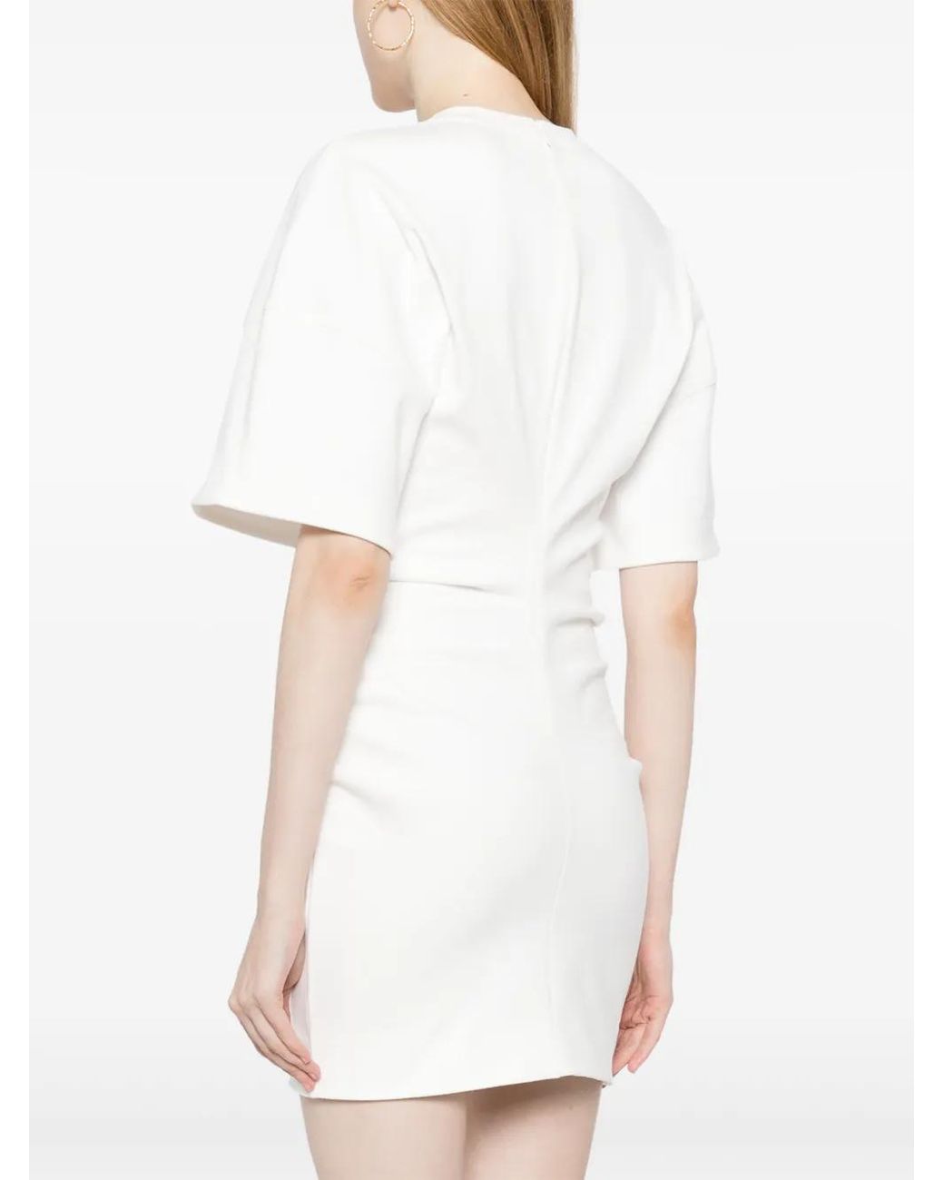 Alexander Wang White Draped Jersey Minidress
