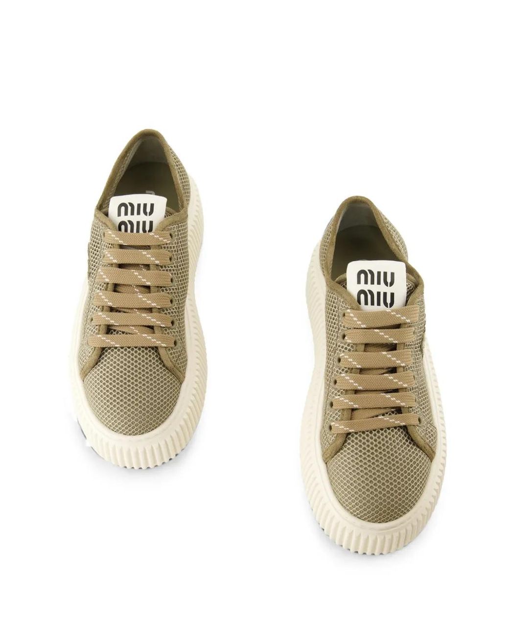 Miu Miu Brown Mesh Platform Sneakers