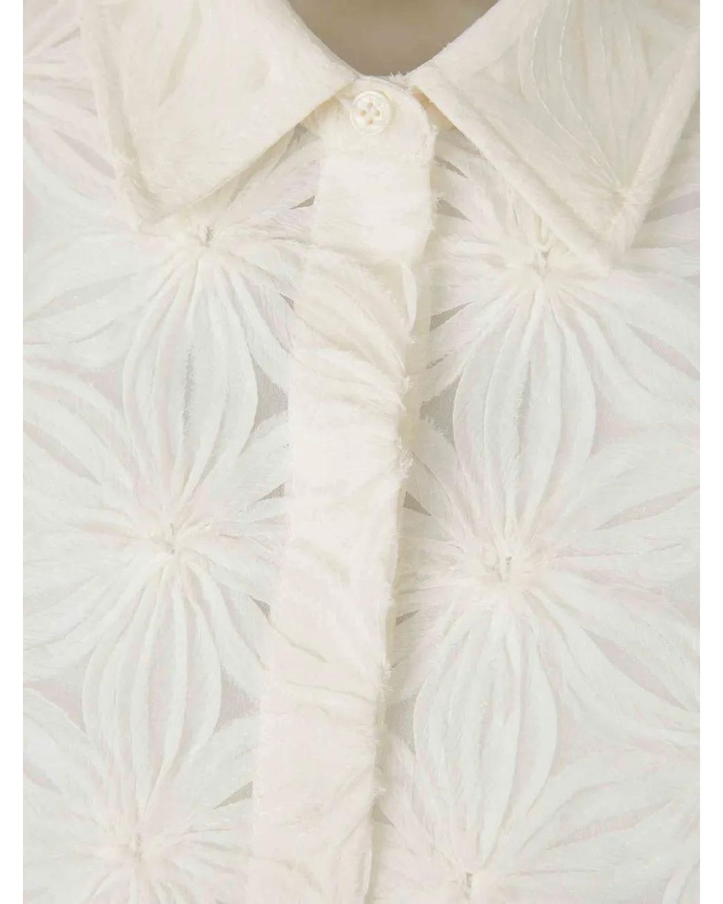 Jonathan Simkhai White Floral Buttoned Shirt