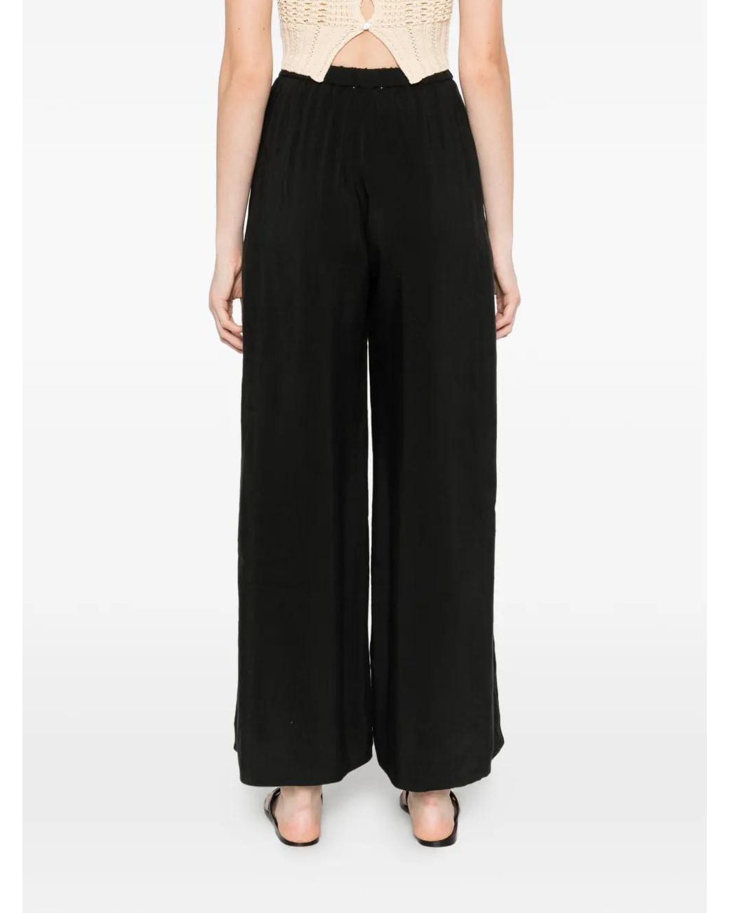 Forte_forte Black Button Pleated Trousers