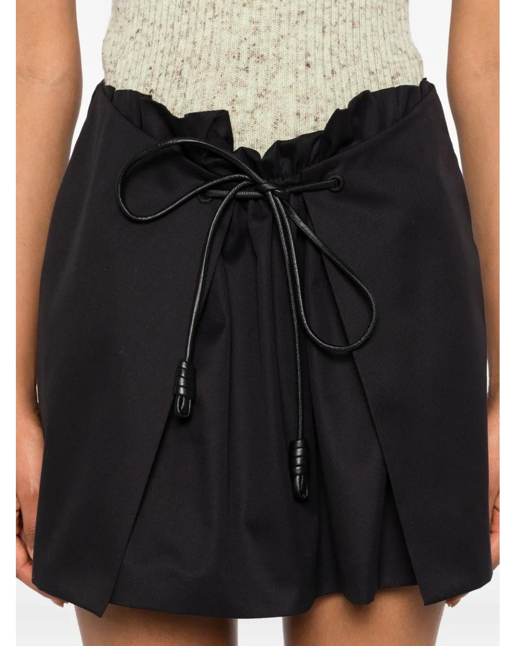 Loewe Black Cotton Blend Mini Skirt