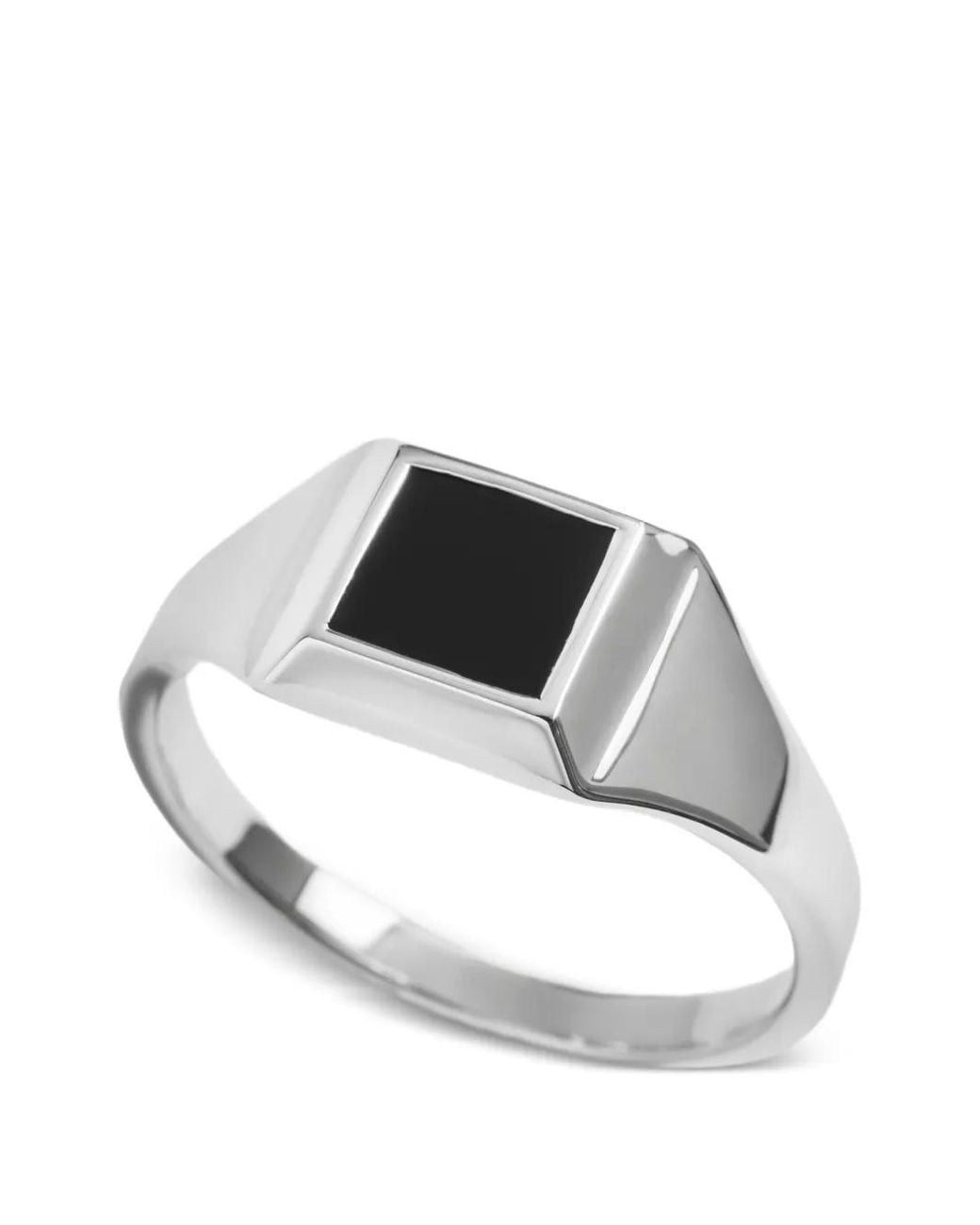 Monica Vinader Gray Square Signet Rings for men