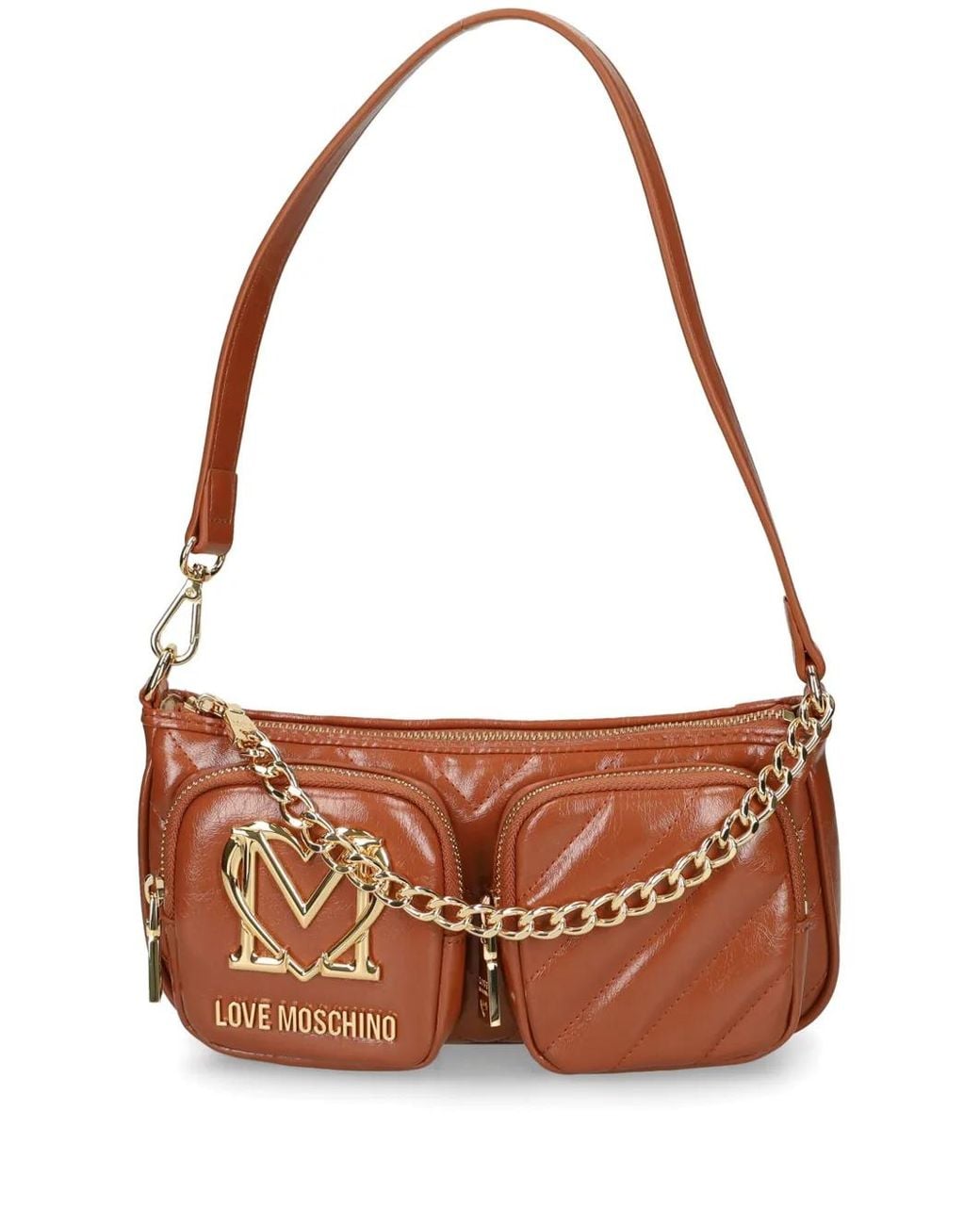 Love Moschino Brown Quilted Shoulder Bag