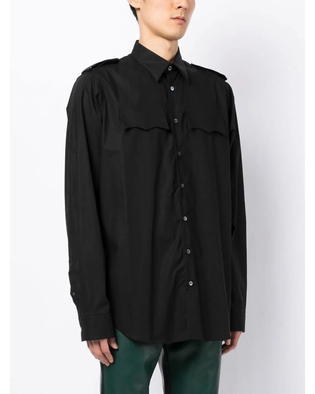 Raf Simons Black Button-Up Cotton Shirt