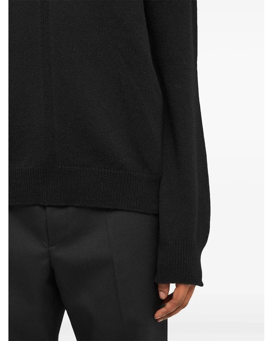 Jil Sander Black Round-Neck Wool-Blend Jumper for men
