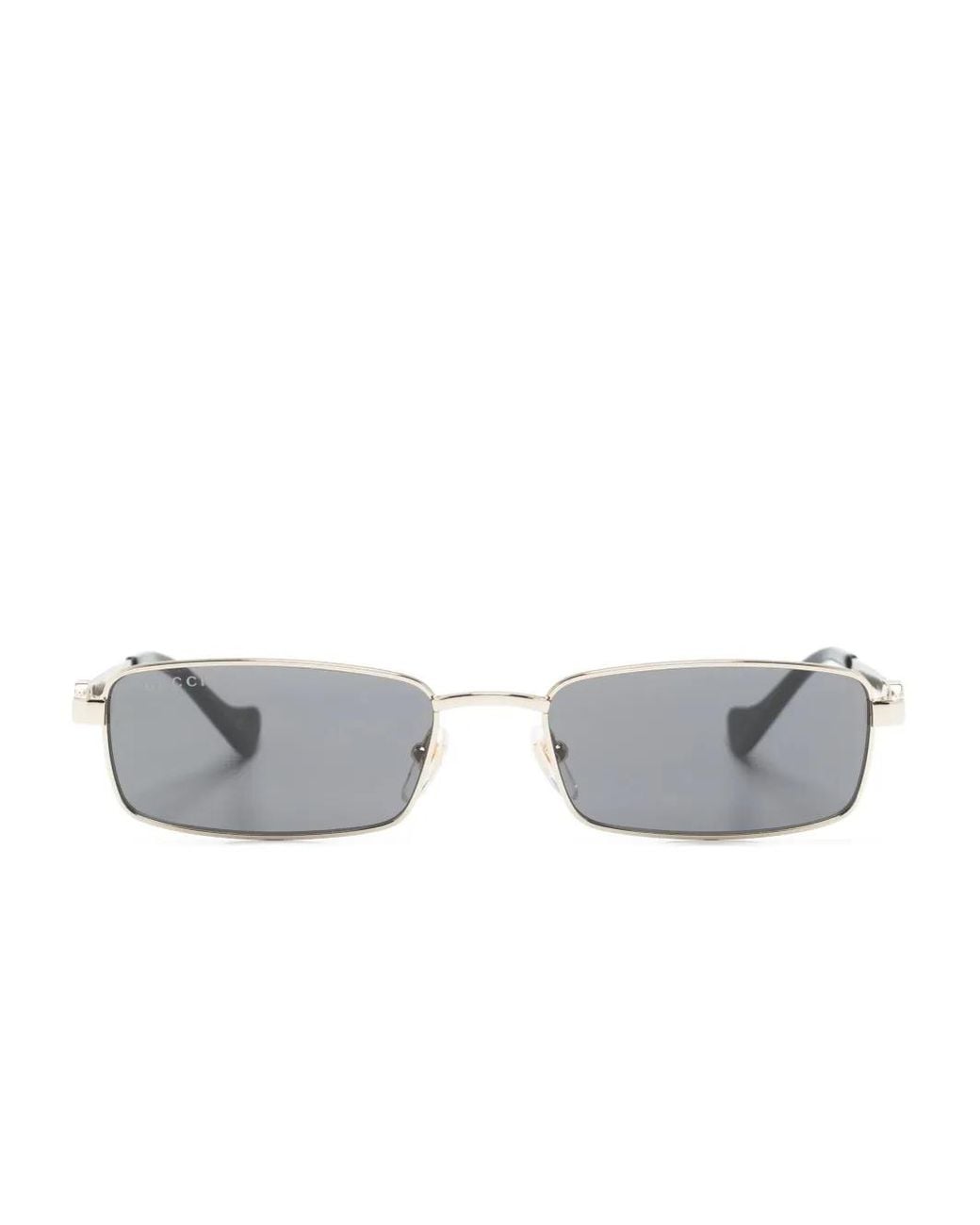 Gucci Gray Rectangle-Frame Sunglasses