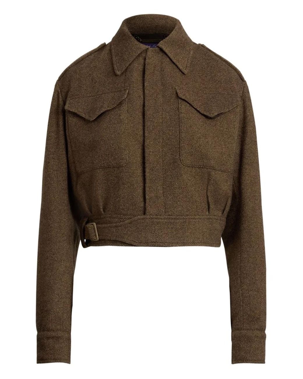 Ralph Lauren Brown Belted Flap-Pocket Jacket