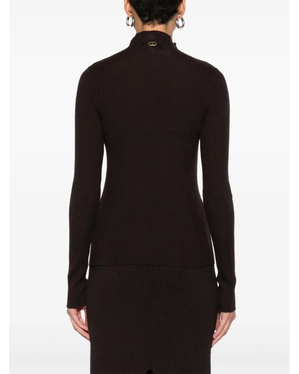 Twinset Black Ribbed-Knit Jumper