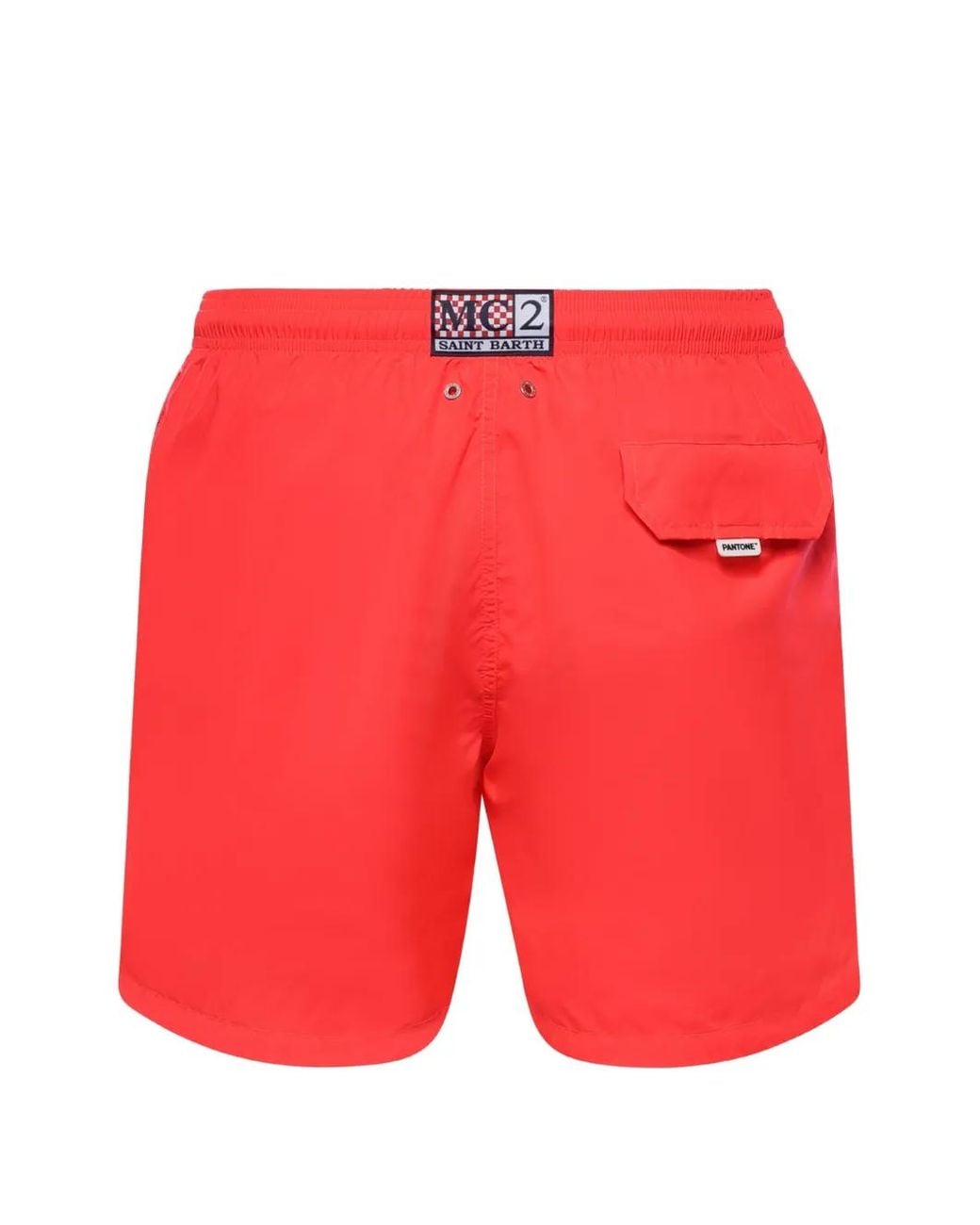 Mc2 Saint Barth Red Drawstring-Waist Pantone Swim Shorts for men