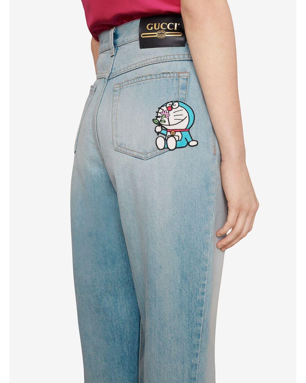 GUCCI x DORAEMON デニムショートパンツ Gucci X Doraemon Eco-Denim Shorts - Blue | Editorialist