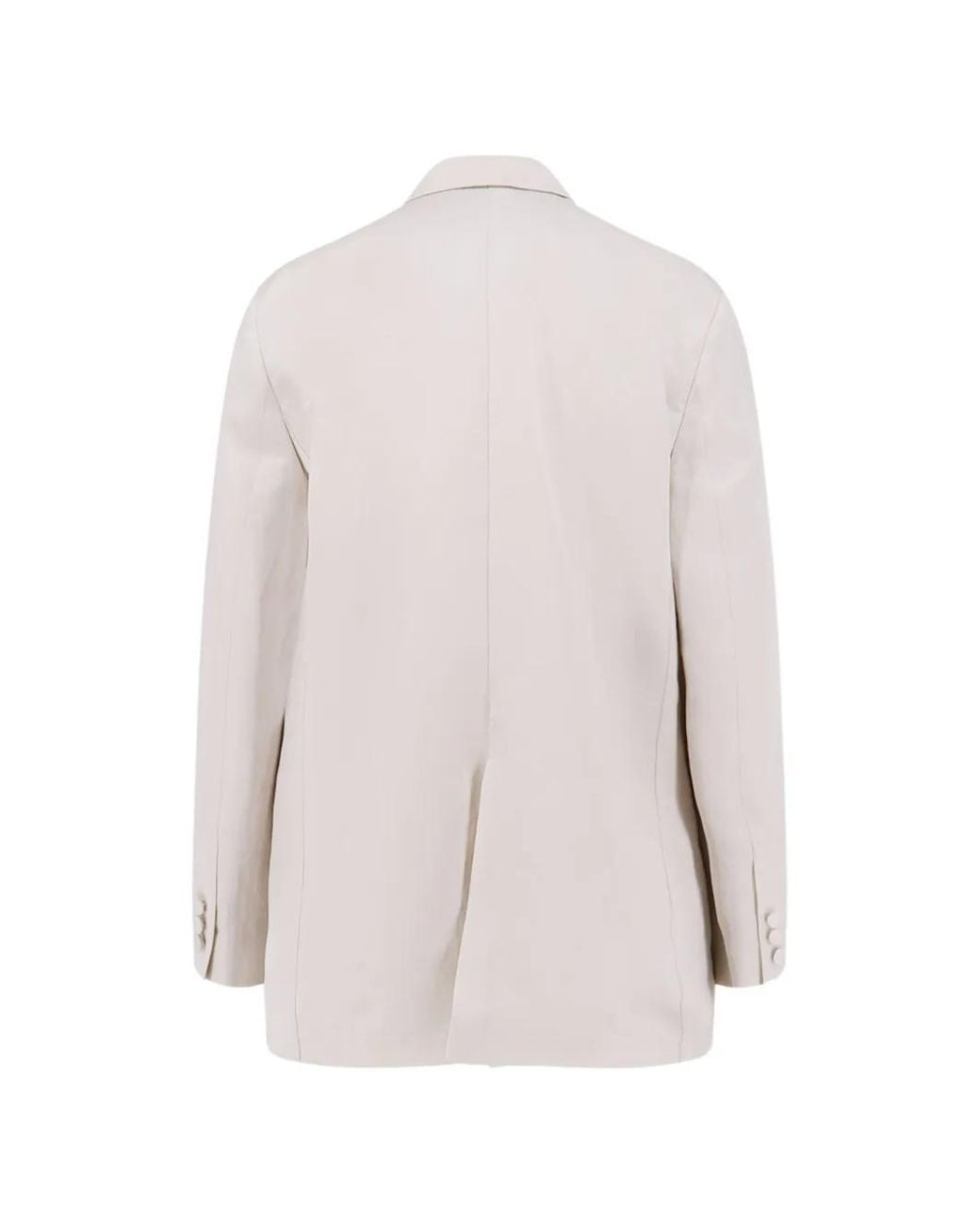 Alysi White Double-Breasted Peak-Lapel Blazer