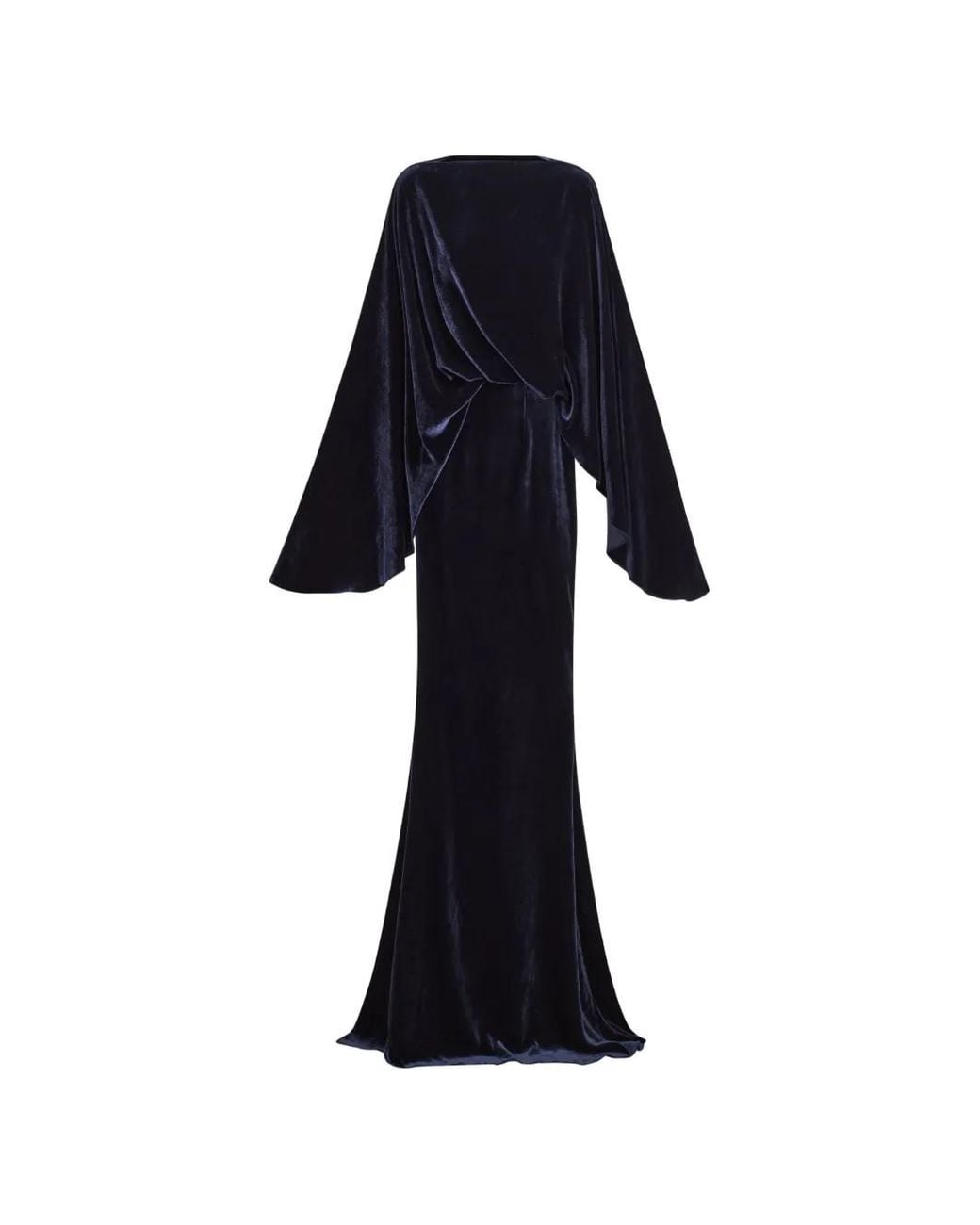 Taller Marmo Blue Musidora Velvet Maxi Gown
