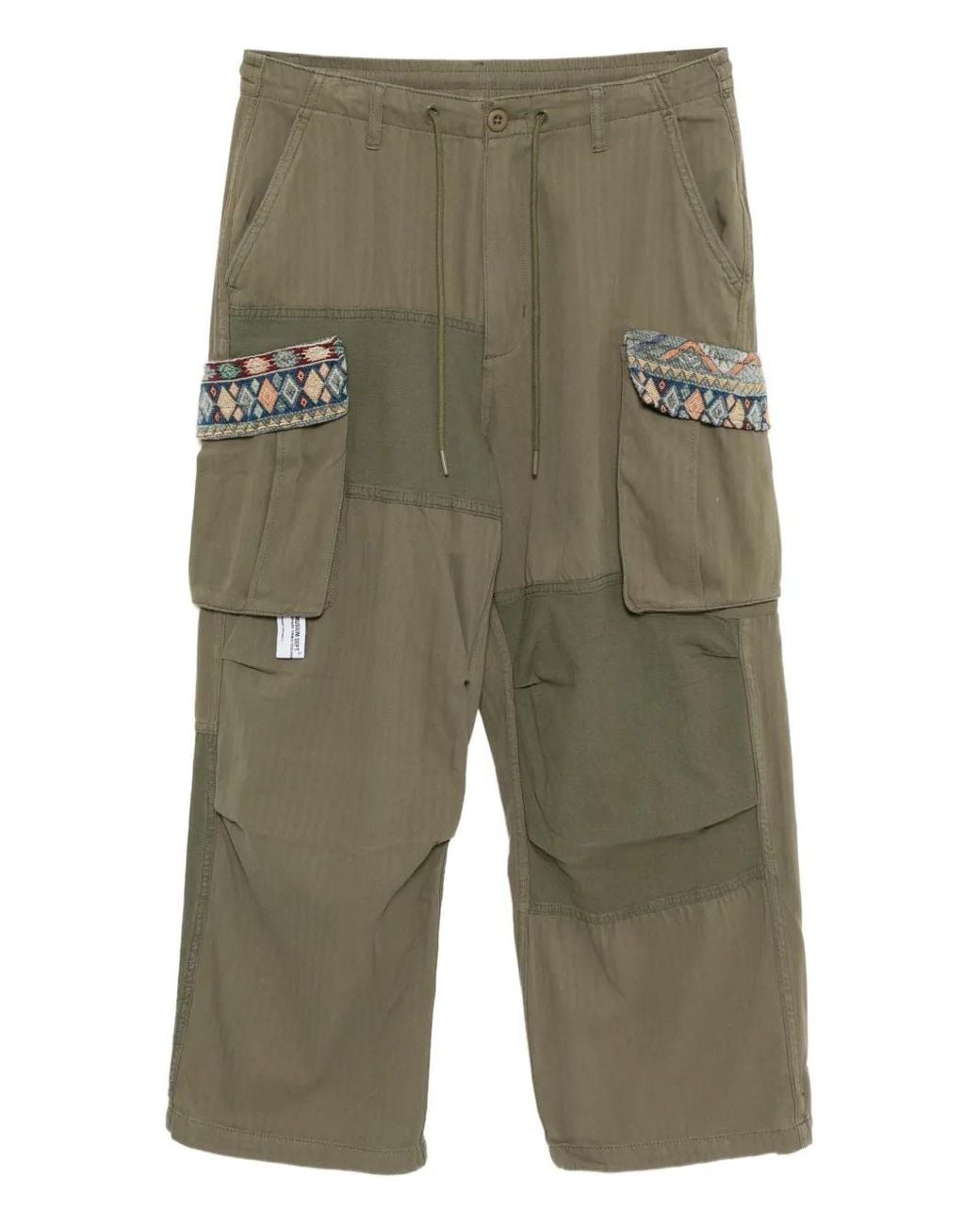 Musium Div. Green Patchwork Cargo Pants for men