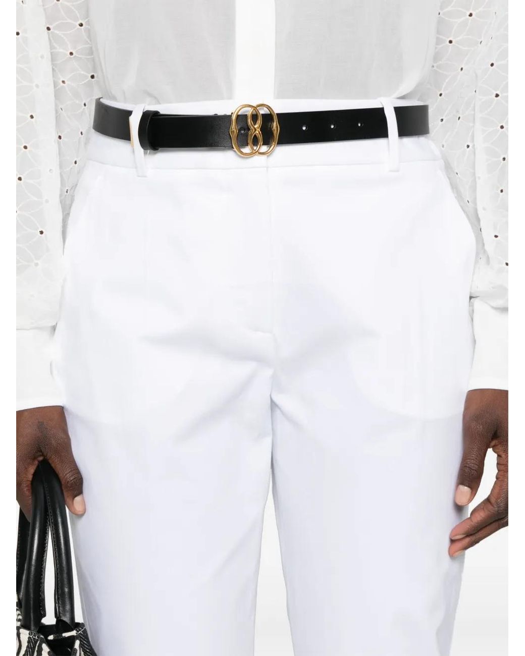Eleventy White New York Tapered Trousers
