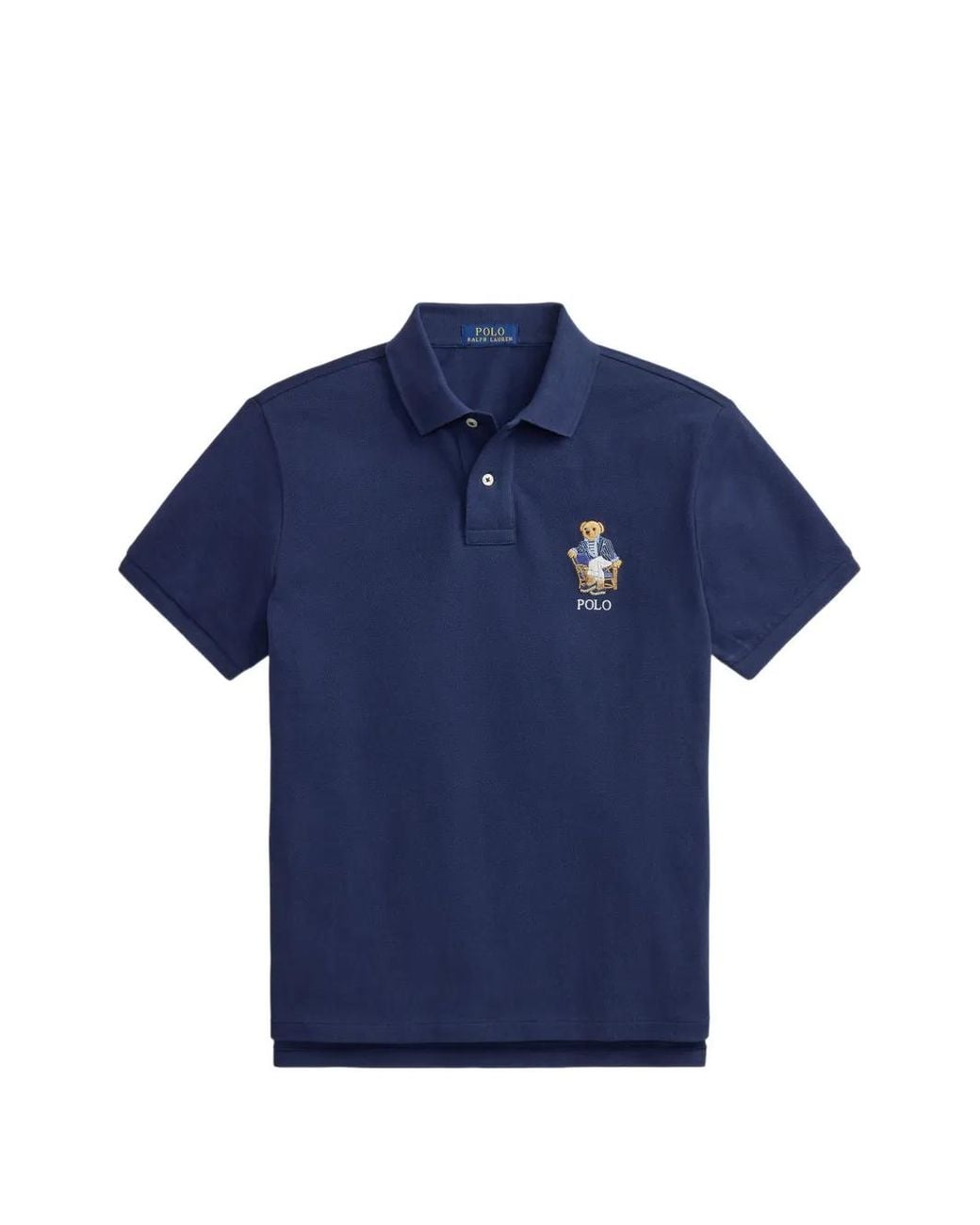 Polo Ralph Lauren Blue Bear Embroidered Polo Shirt for men