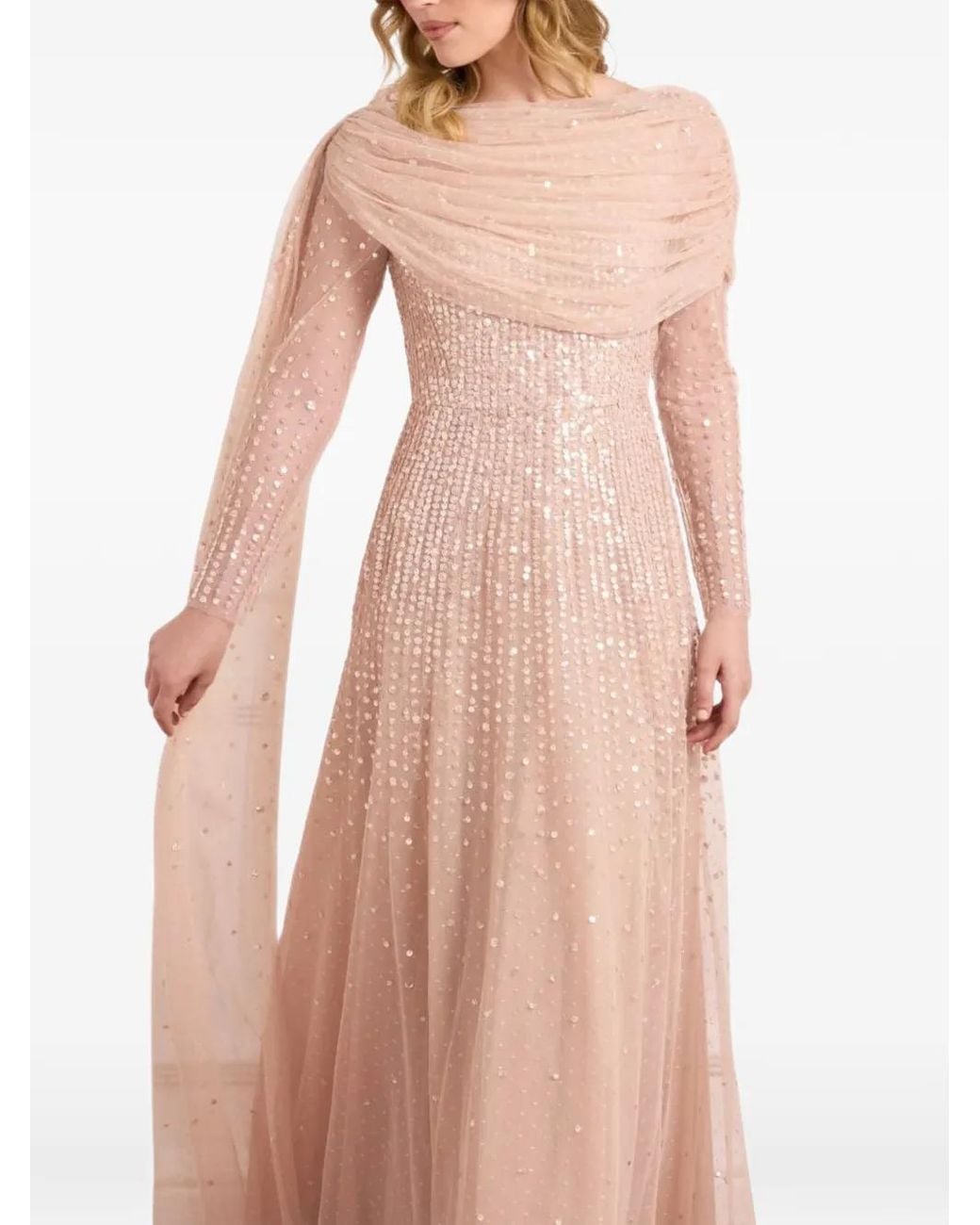 Robe Longue Moonlight Drapée Et Ornée De Sequins Needle & Thread en coloris Pink