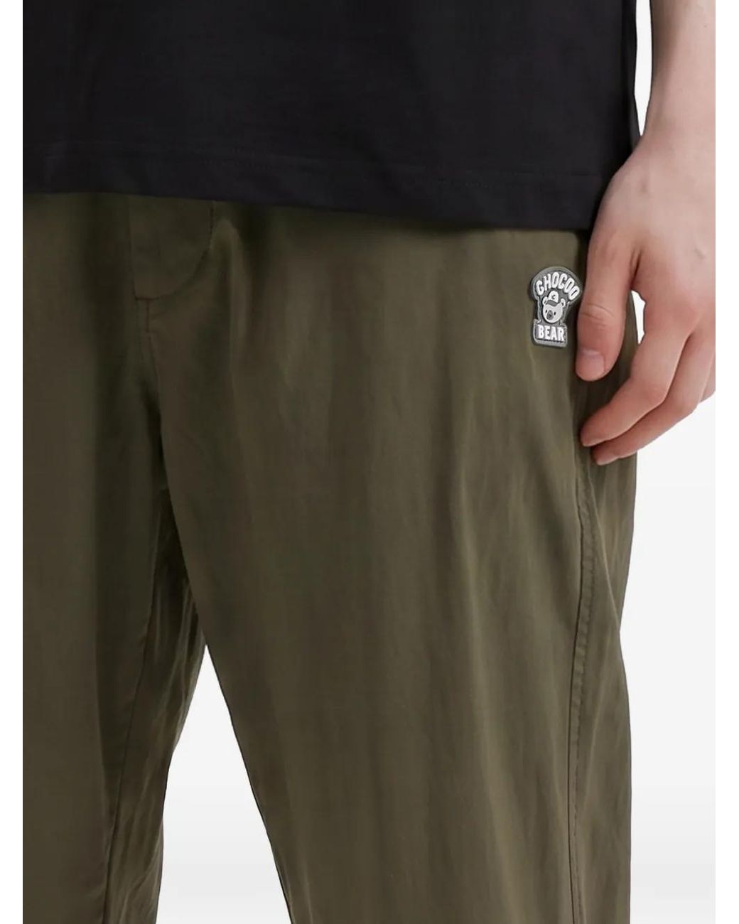 Chocoolate Green Logo-Patch Track Pants for men