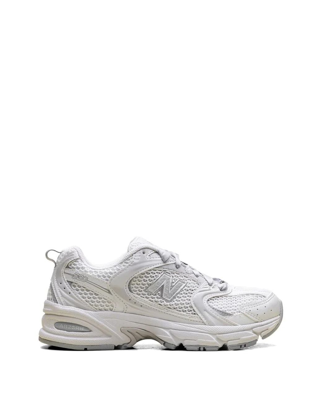 New Balance White 530 Logo-Patch Sneakers