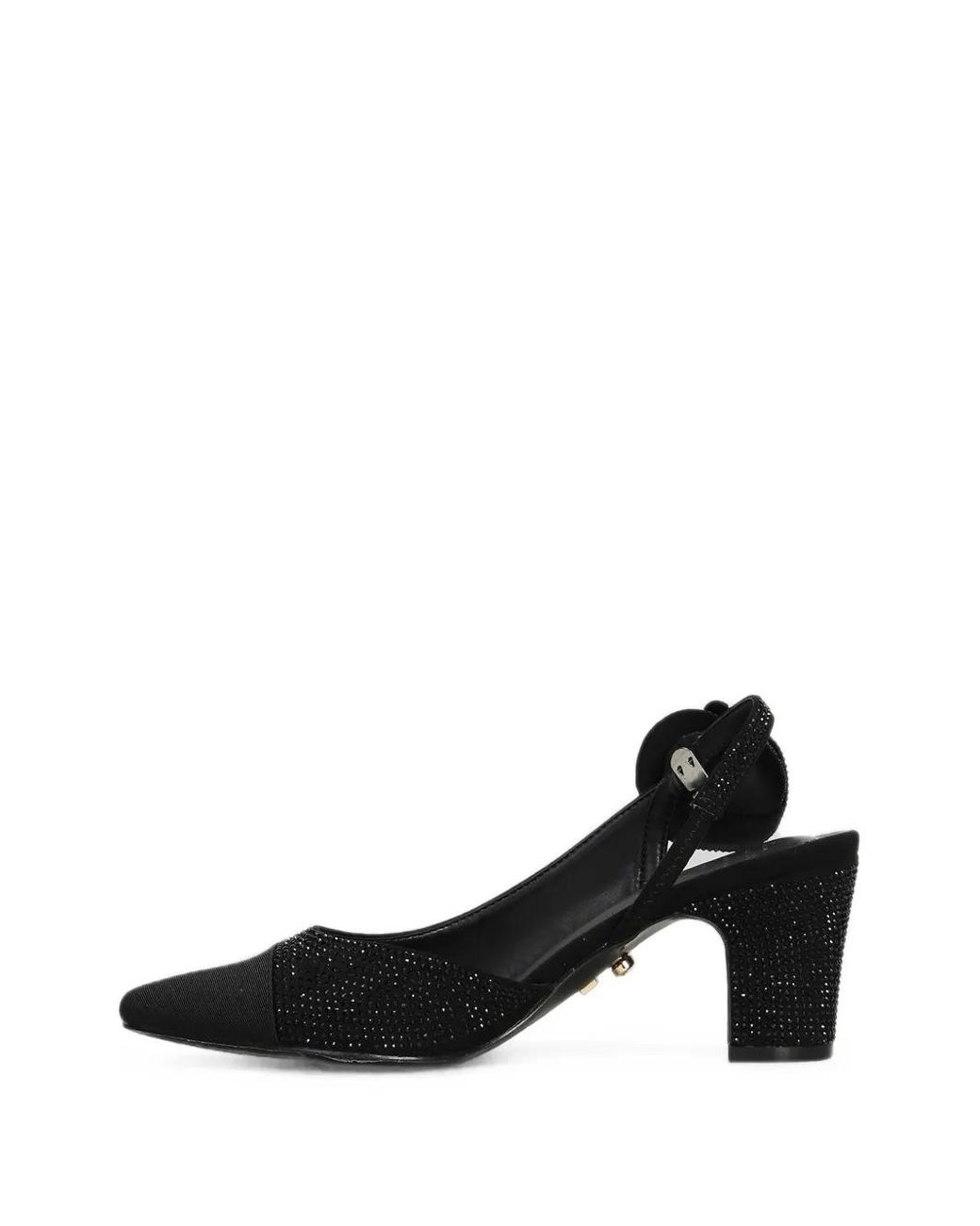 Twentyfourhaitch Black Esea Crystal-Embellished Floral-Detail Pumps