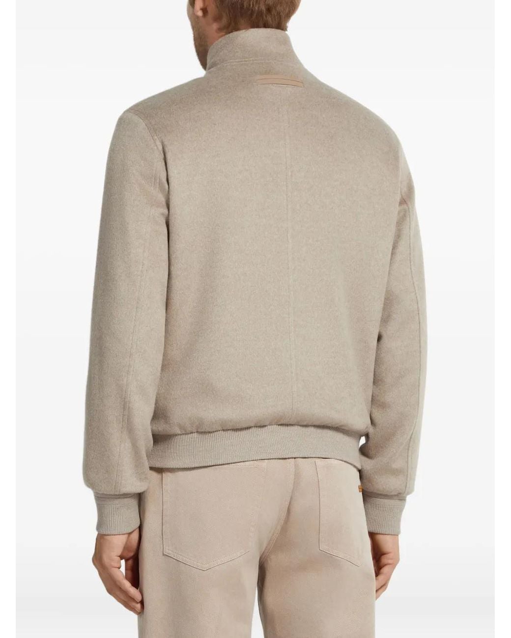 Zegna Natural Cashmere Zip-Fastening Bomber Jacket for men