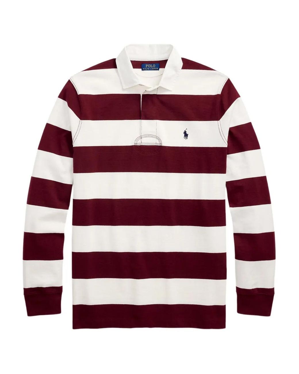 Polo Ralph Lauren Striped Long-Sleeve Polo Shirt in Red for Men | Lyst