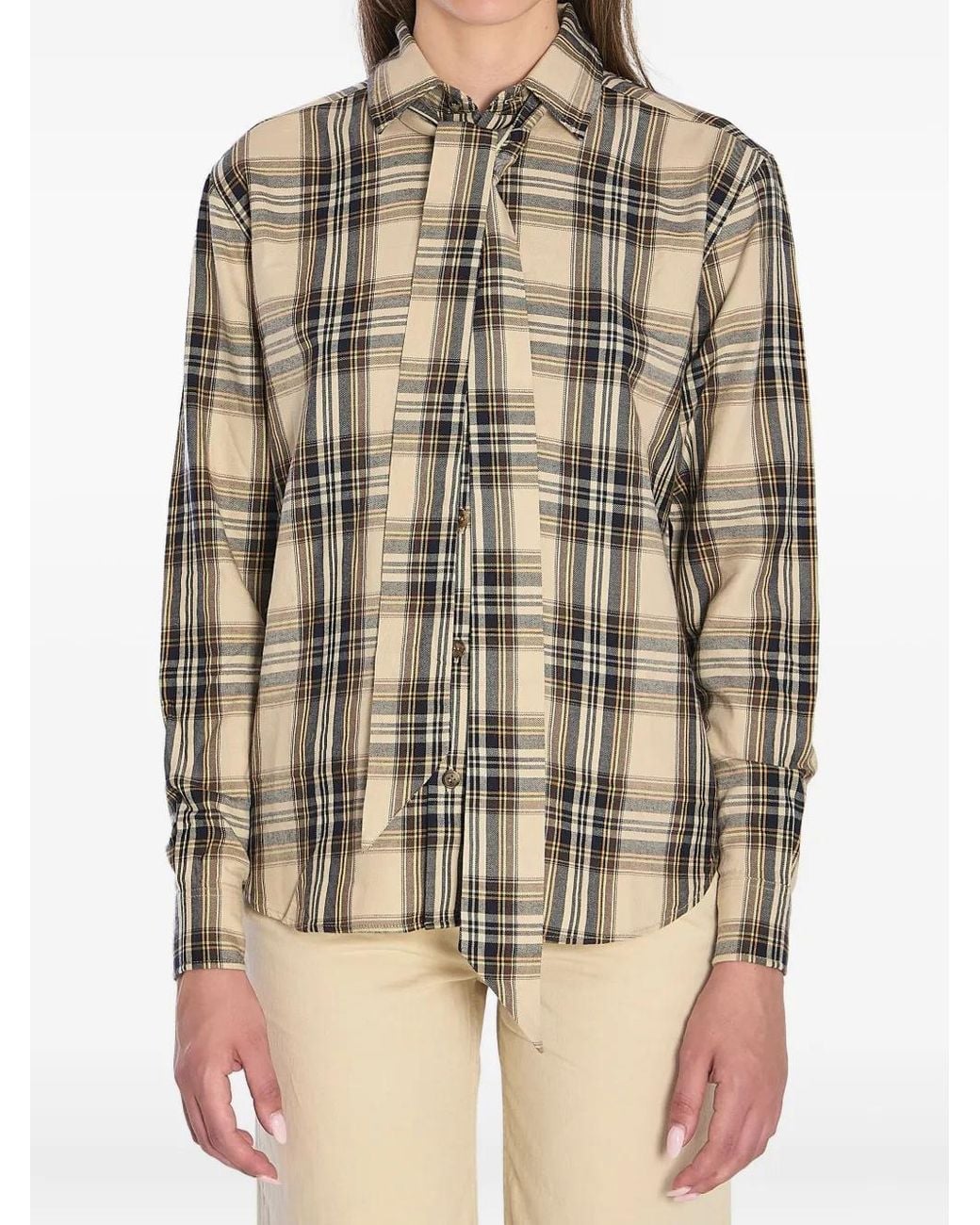 Saint Laurent Natural Lavalliã¨Re Cassandre Shirt