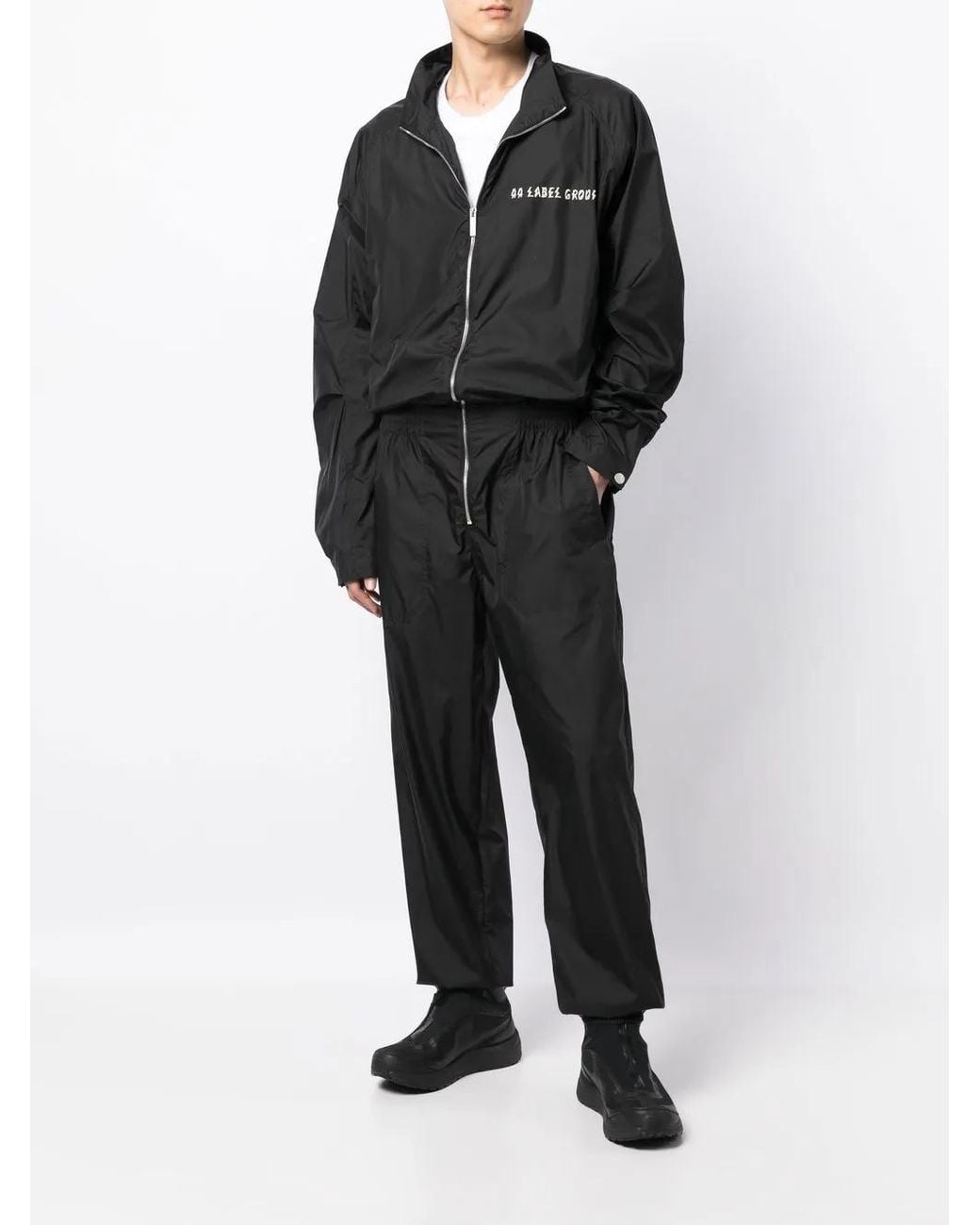 44 Label Group Black Logo-Print Bomber Jacket for men