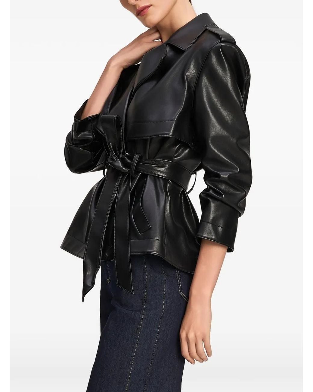 Cinq À Sept Black Veste Trench Yates Ceinturée