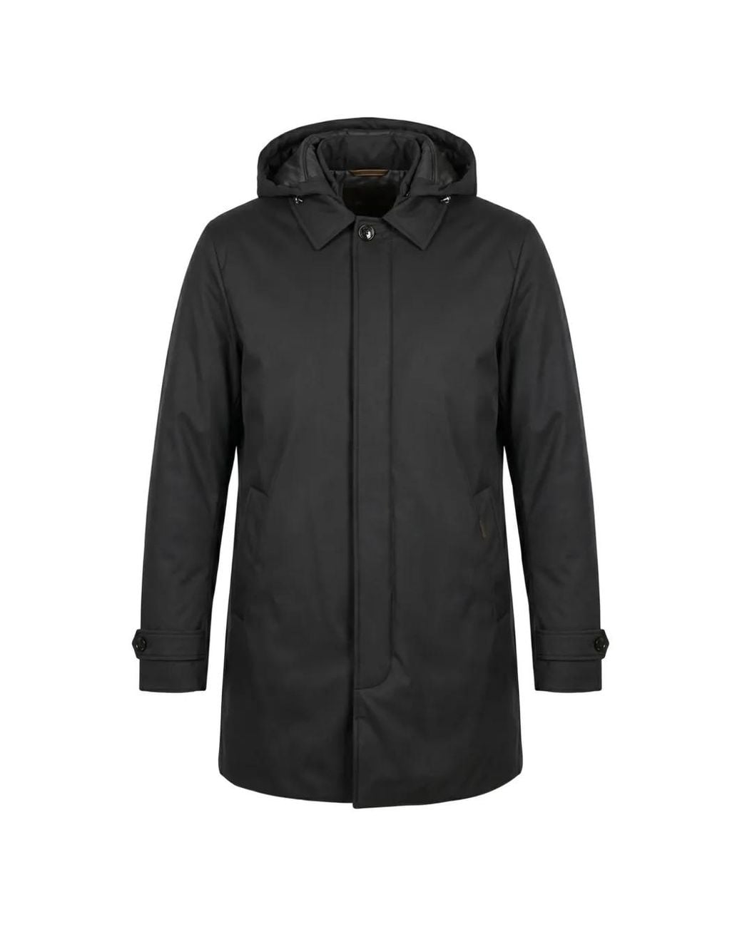 Abrigo Con Capucha Y Botones Moorer de hombre de color Black
