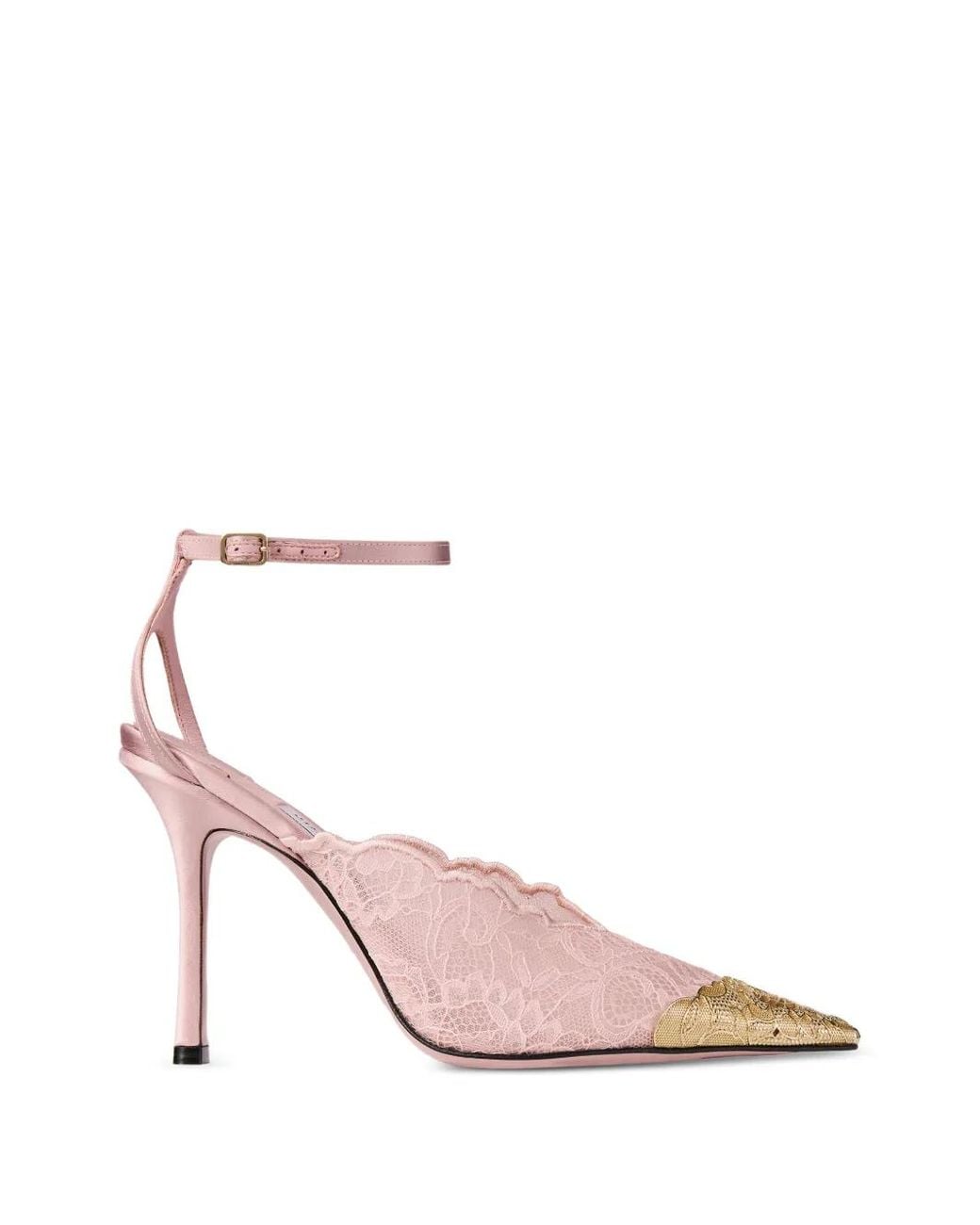 Jimmy Choo Pink Faiz Lace Pumps