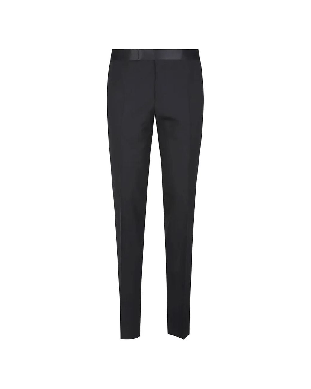 Lardini Blue Satin-Trim Wool Trousers for men