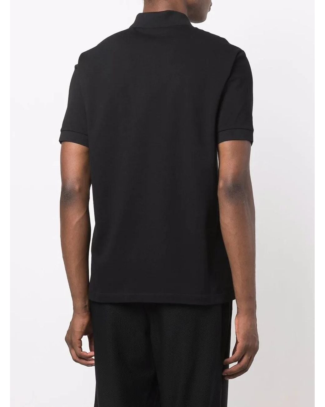 Giorgio Armani Black Piquet Cotton Polo Shirt for men