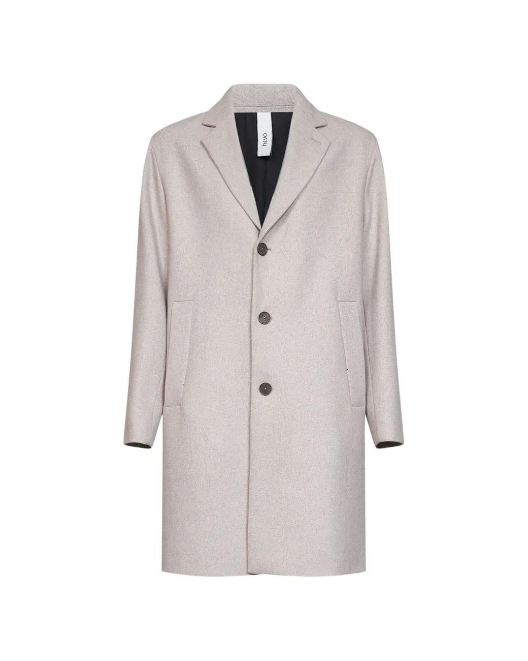 Hevò White Cassano Single-Breasted Wool-Blend Coat for men