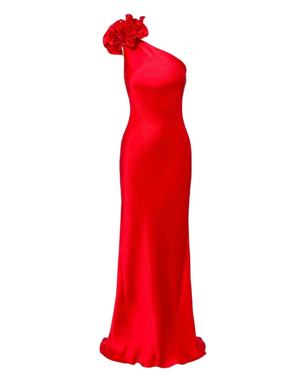 Il Volo Red Aster Flower-Embellishment Maxi Dress
