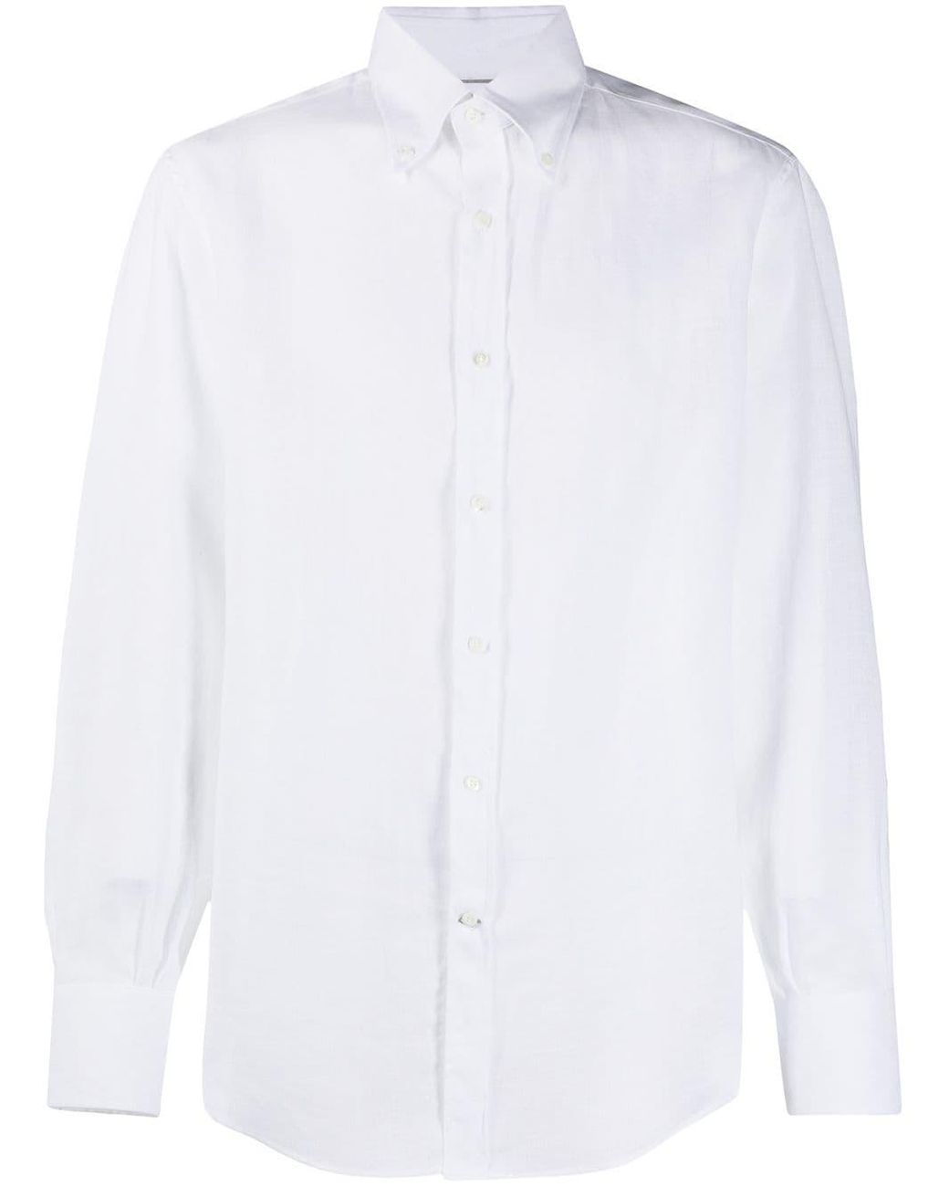 Brunello Cucinelli Button-down Shirt in White for Men - Lyst