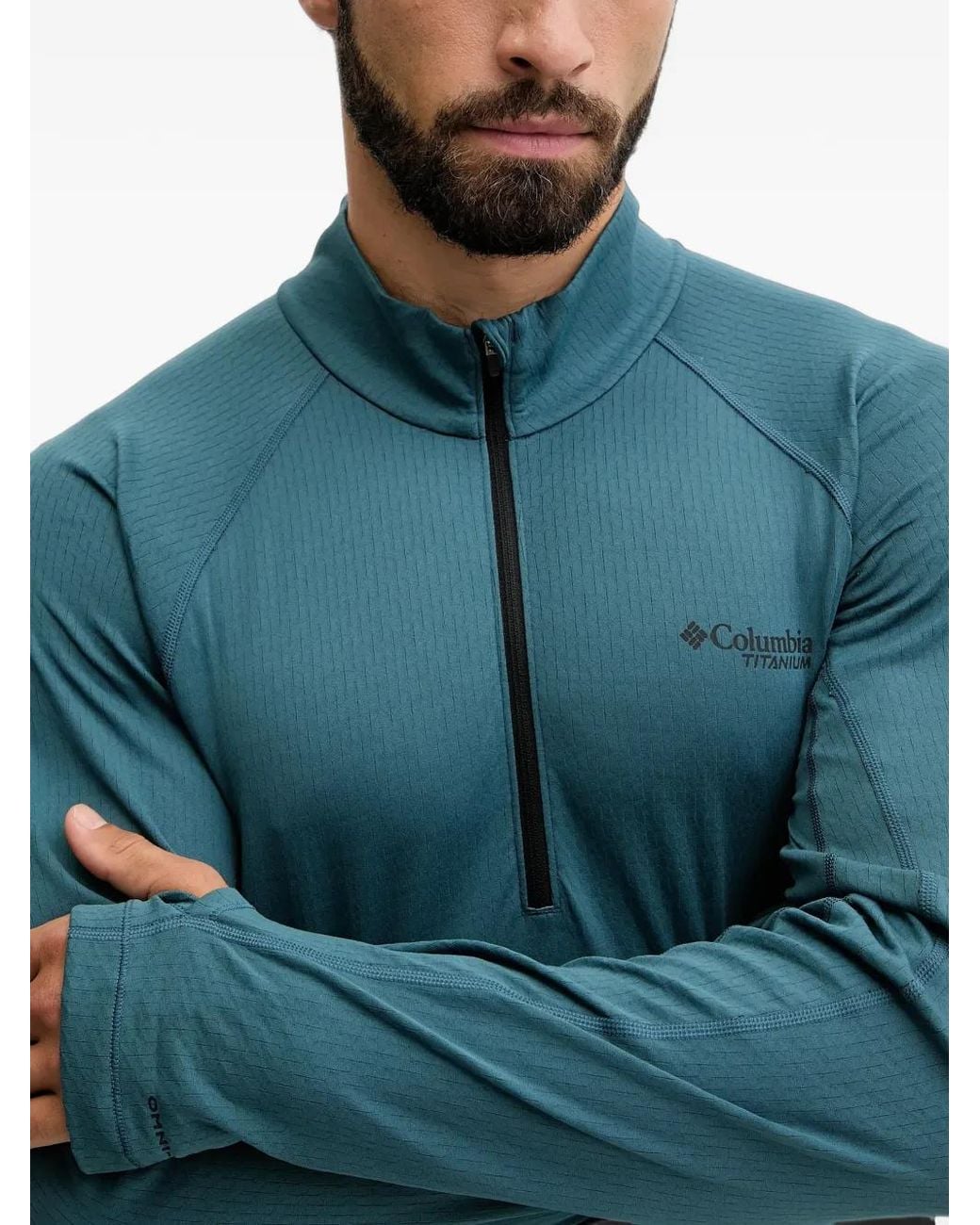 Columbia Blue Driventure Quarter-Zip Longsleeve T-Shirt for men