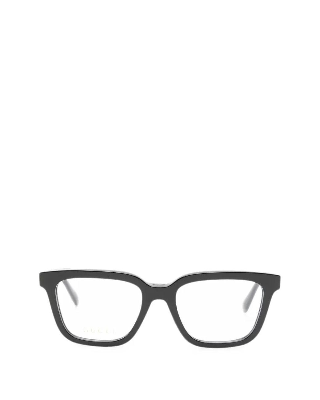 Gucci Black Lunettes De Vue Carrées À Plaque Logo