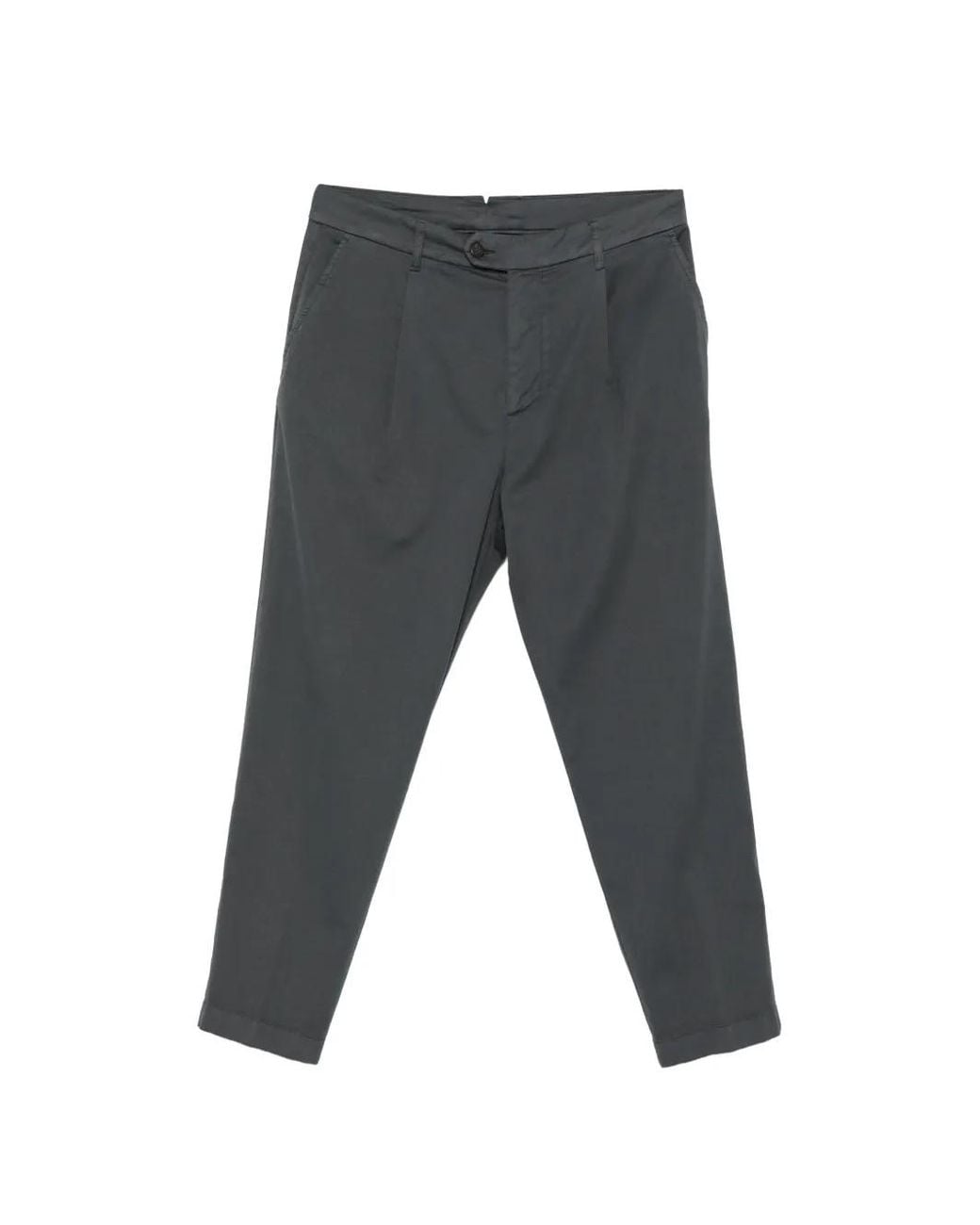 Eleventy Gray Button-Fastening Trousers for men