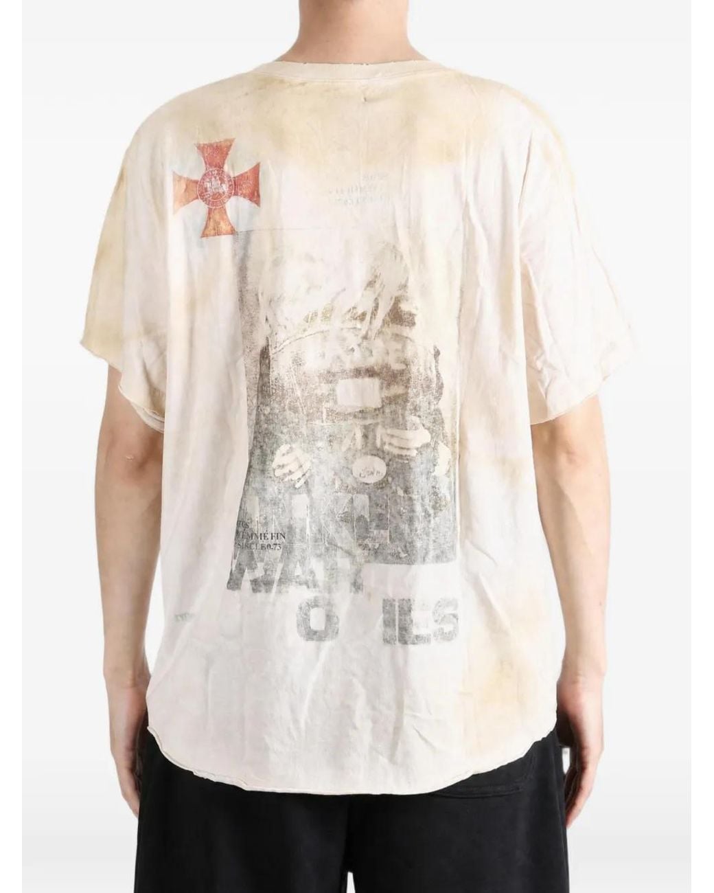 SAITOS Natural War O Lies Distressed T-Shirt