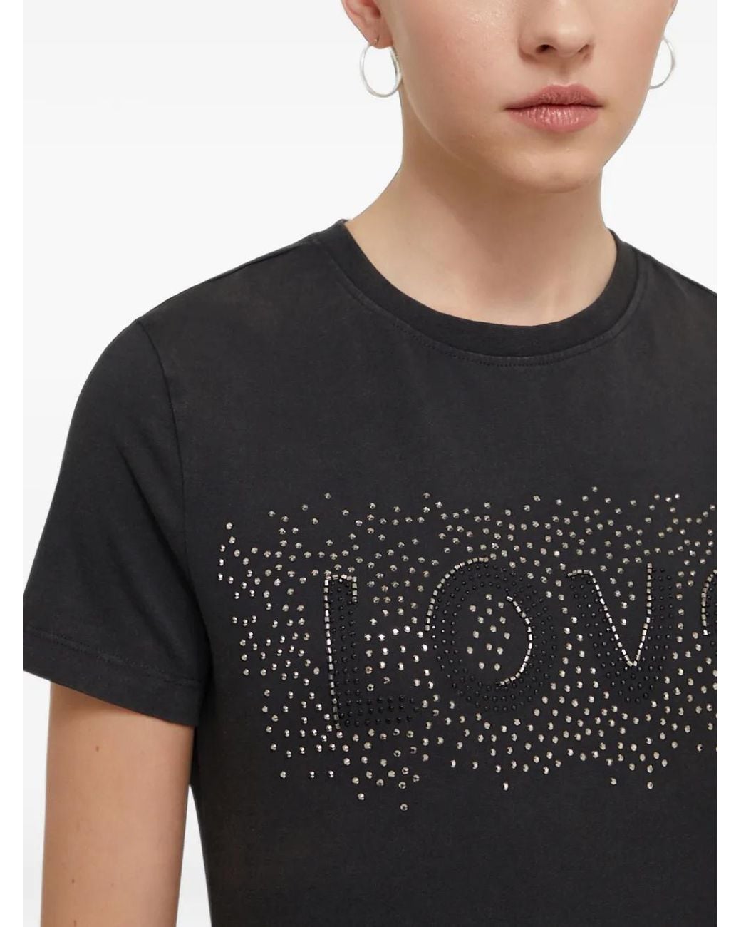Desigual Black Love-Embellished T-Shirt