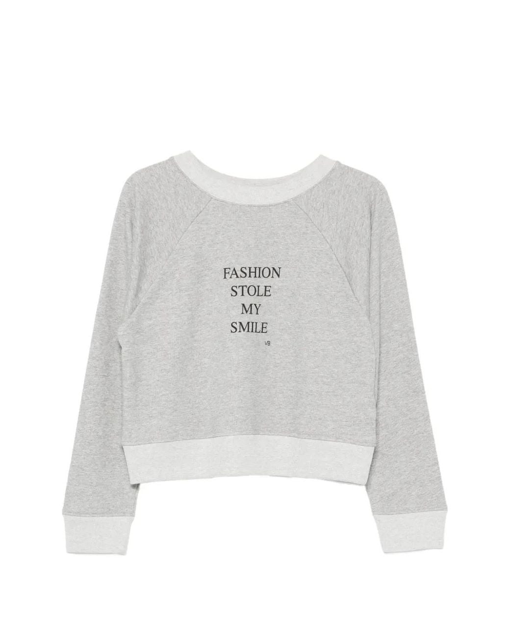 Victoria Beckham White Slogan-Print Raglan-Sleeve Sweatshirt