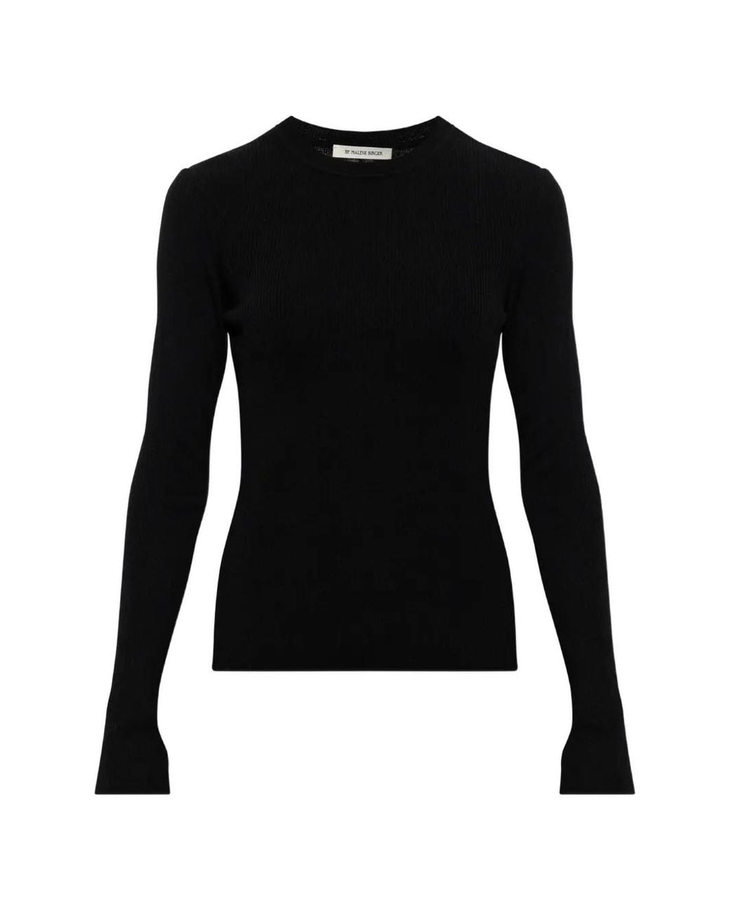By Malene Birger Black Mariella Ribbed-Knit Top