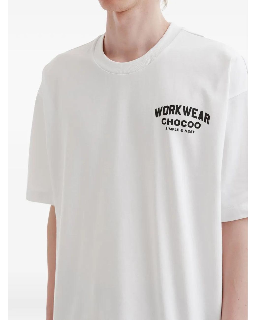 Chocoolate White Graphic Print T-Shirt for men